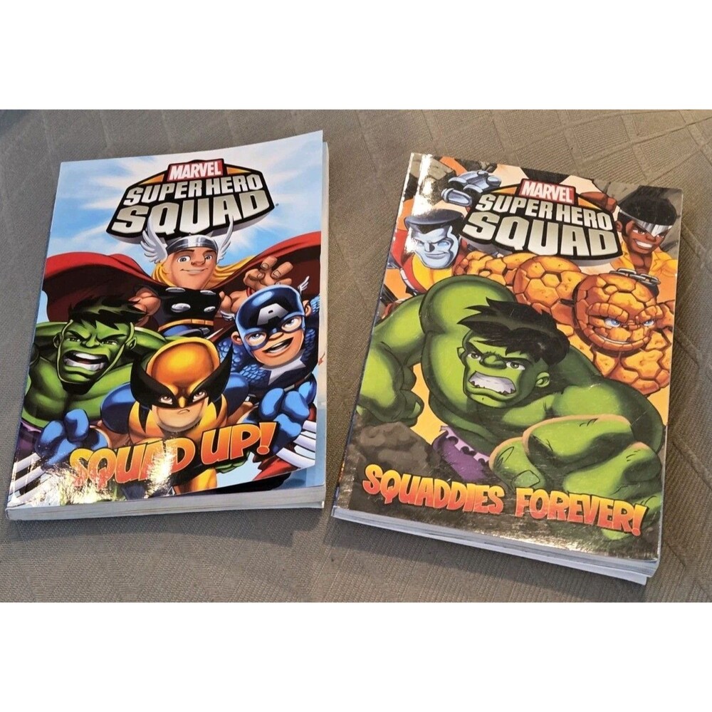 Marvel Super Hero Squad graphic novels titled: Squad Up! & Squaddies Forever!